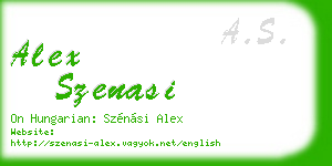 alex szenasi business card